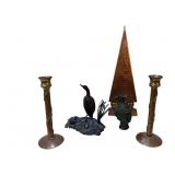 Metal Head Vase, WHE Sculpture, Obelisk, More