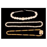 Carved Fish and Cloisonne Bead Necklace