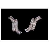 14k White Gold Diamond Earrings