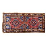 Antique Kazak Rug / Strong Blue and Red