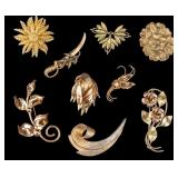 Vintage Gold Tone and Brass Pin Collection