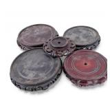 Antique Carved Wood Chinese Vase Bases