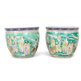 Pair of Chinese Koi Fish Planters