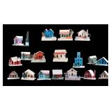 Vintage Mid-20C Putz Christmas Village Houses