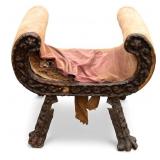 Unusual Black Forest Carved Window Seat