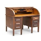 Golden Oak Roll Top Desk