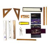 Vintage Drafting Instruments & Advertising Rulers