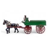 Antique Cast Iron Horse-Drawn Wagon