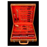 Mid Century Siam Brass and Ebony Flatware Set