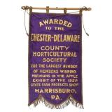 19th C PA Farm Show Silk Banner