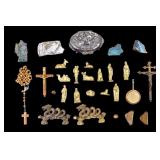 Bronze Figurines, Rosary, and More