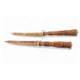 Carved Wood Indonesian Souvenir Swords