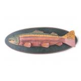 Carved Wood Rainbow Trout Plaque