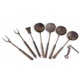 Antique Iron Long Cooking Utensil Group