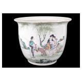 Chinese Porcelain Planter. Signed Decorated
