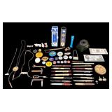 Vintage Pin Backs, Bakelite Inkwell, Ad Pens