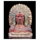 Cast Iron Figural Chief Doorstop