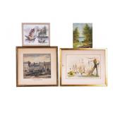 4 Signed Paintings w/ Paris, Ontario, L/S