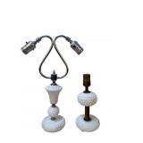 Vintage Hobnail Milk Glass Lamps