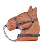 Vintage Leather Work Equestrian Brooch