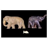 Elephant Figures & Carved Fish