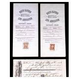 19th C Life Insurance Contracts and Paper Check