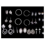 Silver Tone Costume Earrings