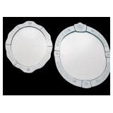 Oval Etched Glass Mirrors (2) Venetian-Style