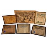 Diplomas, Marriage Certificates + York Maps