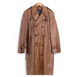 Vintage Double Breasted Leather Trench Coat