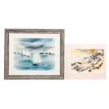 Eleanor Maurice (AM 1901-95) Watercolor, Seascapes