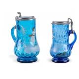 Mary Gregory Hand Painted Glass Steins