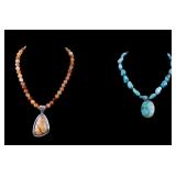 Natural Stone and Sterling Necklaces