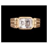 14k Yellow Gold Menï¿½s Ring with CZ