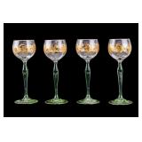 Bohemian Moser Glass Wine Glasses (4)