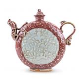 Sang De Beouf and Celadon Moon Flask