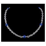 Judith Ripka Sterling and Lapis Lazuli Necklace