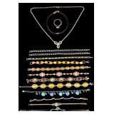 Vintage Rhinestone Necklace and Bracelets