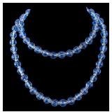 19th C Glass Melon Bead Necklace w/ 925 Clasp