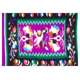 Vintage Mexican Saltillo Wool Blanket