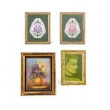 4 Framed Art Pieces w/ Portrait, Still Life