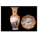 Asian Vase with Older Scalloped Bowl
