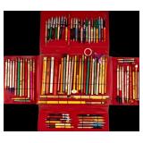 Salesman Sample Case w/ Assortment of Vintage Pens