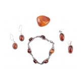 Sterling and Amber Jewelry