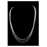 50-Inch Single Strand Sterling Silver Necklace