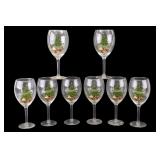 Set of 8 Christmas Tree Wine Glasses
