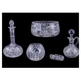 Cut Crystal Ewers and Dishes