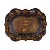 Early 20th C Tole Painted Tray