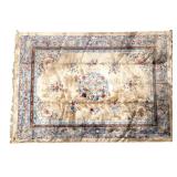 Large Chinese Hand-Knotted Silk Rug