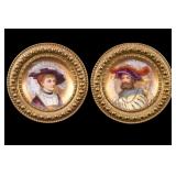 Pair of Continental 19C Portrait Plates
